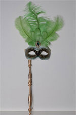 Venetian Mask - Principessa with stick - Green