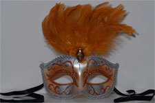 Venetian Mask - Magestic Feather - Orange