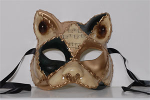 Venetian Mask - Venetian Cat - Black