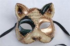 Venetian Mask - Venetian Cat - Green