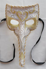 Venetian Mask - Dottore Ladro - White