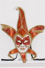 Venetian Mask - Mage Jester - Red