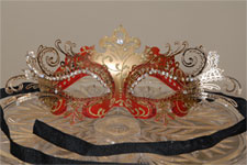 Venetian Mask - Gilded Radiance - Red/Gold