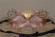 Venetian Mask - Gilded Radiance - Pink/Gold