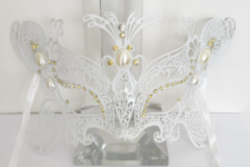 Venetian Mask - Farfalla - White - Style 2