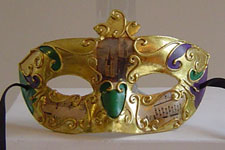 Venetian Mask - Vienna Pomp - Green/Purple