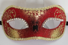 Venetian Mask - Victorian Debutante - Red