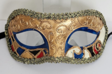 Venetian Mask - Talos Eye Mask - Blue Dark/Gold/Red