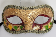 Venetian Mask - Talos Eye Mask - Red/Gold/Green