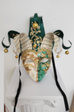 Venetian Mask - Parisian Jester Prince - Green