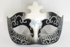 Venetian Mask - Oriental Night - Black/Silver