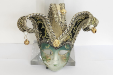 Venetian Mask - Mini Jester - Green